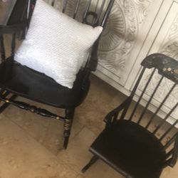 Vintage Adult And Kid Rocking Chairs 