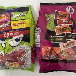 Candy Lot 2 Bulk Bags Chocolate Hershey's Reese's KitKat Heath Whoppers Skittles Starburst 3.5lbs 160 Pieces Exp. 5/26 Unopened Sealed