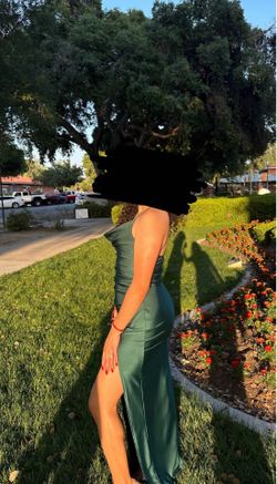 Windsor Brand Formal Dress w/Cowl Neck & Open Back, Color Forest Green, Size Large