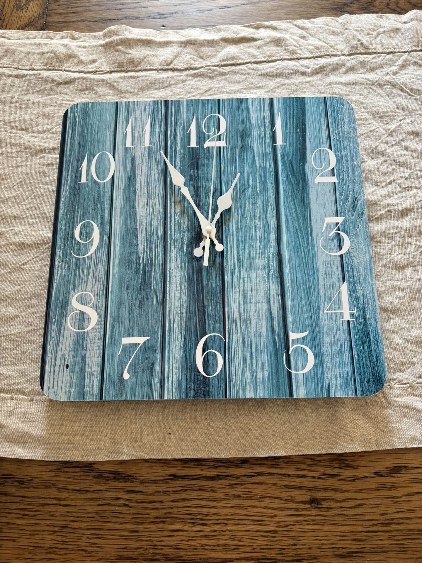 Blue Wood Grain Wall Clock