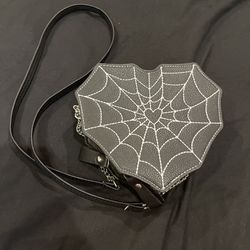 Shoulder Bag Goth Spiderweb Heart