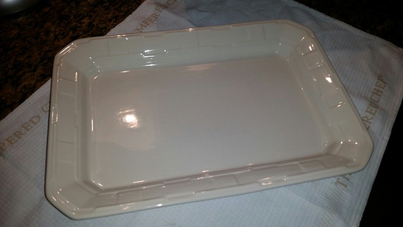 Longaberger Lg Rectangular platter, ivory