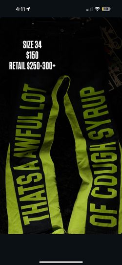 Awful Lot Of Cough Syrup Green Flared Jeans