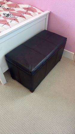 Leather storage bin