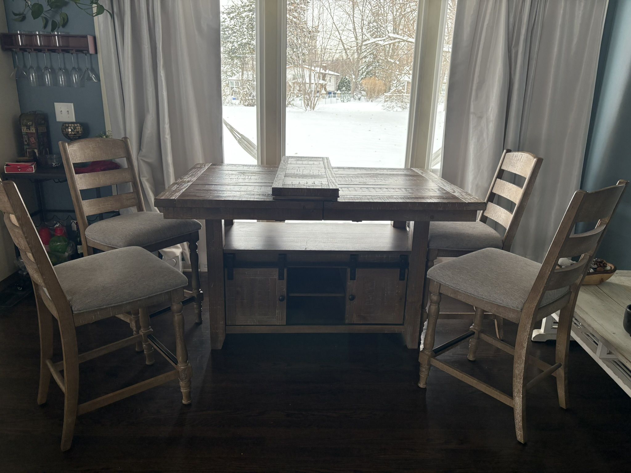 Rustic Farmhouse Counter-Height Dining Table Set