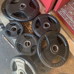 Full Set Of Rubber Coated Olympic Weights Plates 
