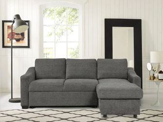 Coddle Aria Fabric Sleeper Sofa with Reversible Chaise & Storage