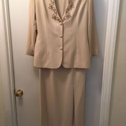 Two piece champagne jacket dress - 16 - Price reduced!