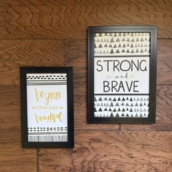 Hobby Lobby Black, White And Gold Inspirational Wall Decor
