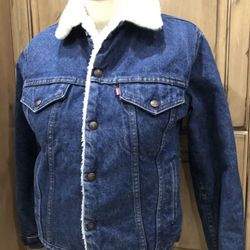 Vintage Levi’s Sherpa Lined Trucker Jean Jacket Made USA Men's 34R