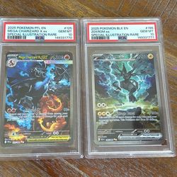 Mega charzard x ex and zekrom ex psa 10 set