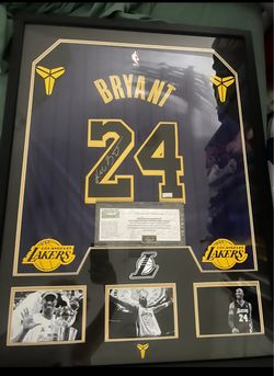 Framed Panini 2019  Nike Authentic City edition signed Kobe Bryant jersey