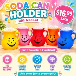 🌈 Colorful Soda Can Holders with Iced Lid Toppers! 🥤