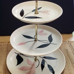 Vintage Stetson Creation 3-Tier Serving Stand – Hand Painted Underglaze