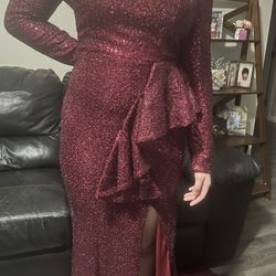 Burgundy Sequin Dress