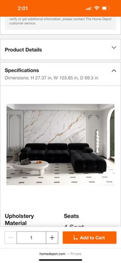 Black velvet sectional
