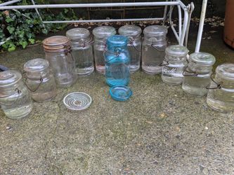 Lot Of Vintage And Antique Glass Jars 
