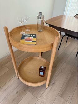 Scandinavian / Japanese-modern “double tray” side table