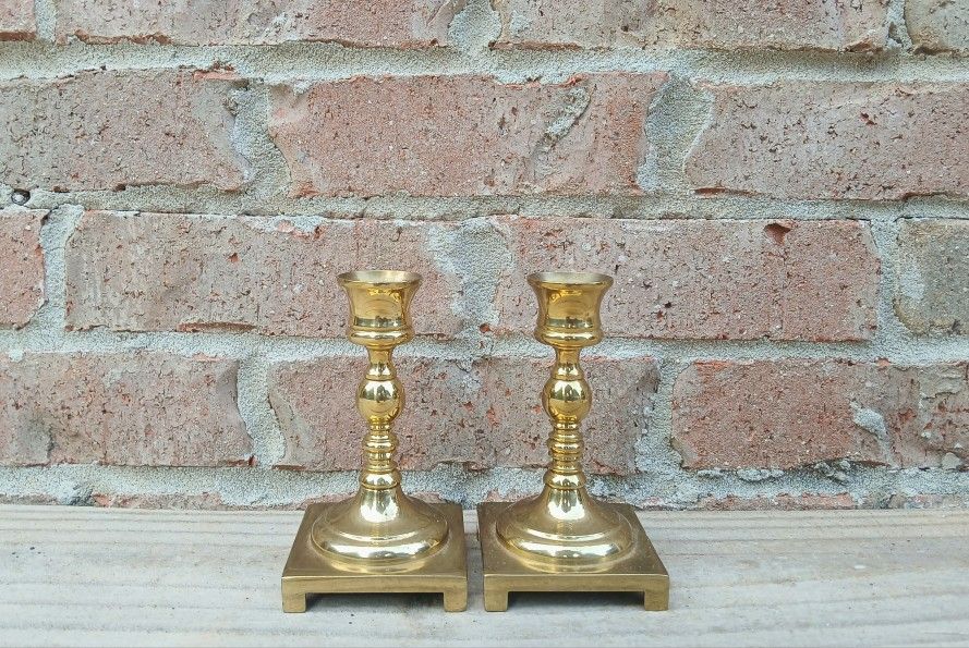 Vintage Seiden Solid Brass Candlestick Holders