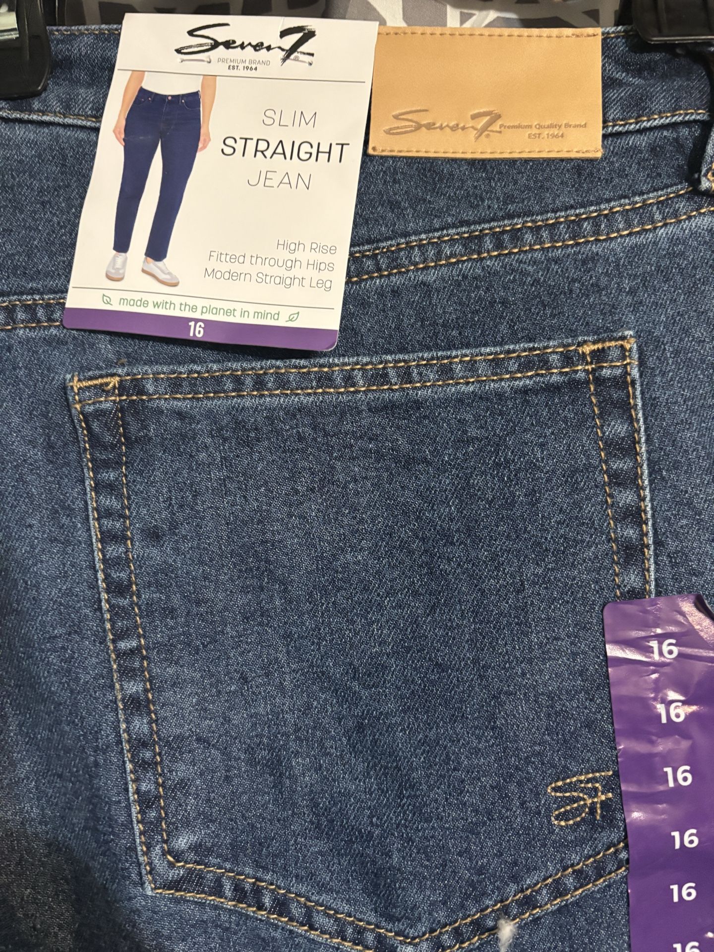 Size 16 Women’s High Rise Slim Straight Jean
