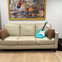 Top grain Leather sofa 82 Inch 