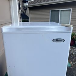 Whirlpool Mini White Fridge. Classroom. Home. Dorm. College. Works great!