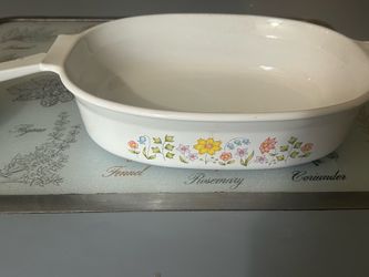 Vintage Corning Ware Wildflower 1½ Quart Oval Casserole Dish DC-1½-B Made in USA