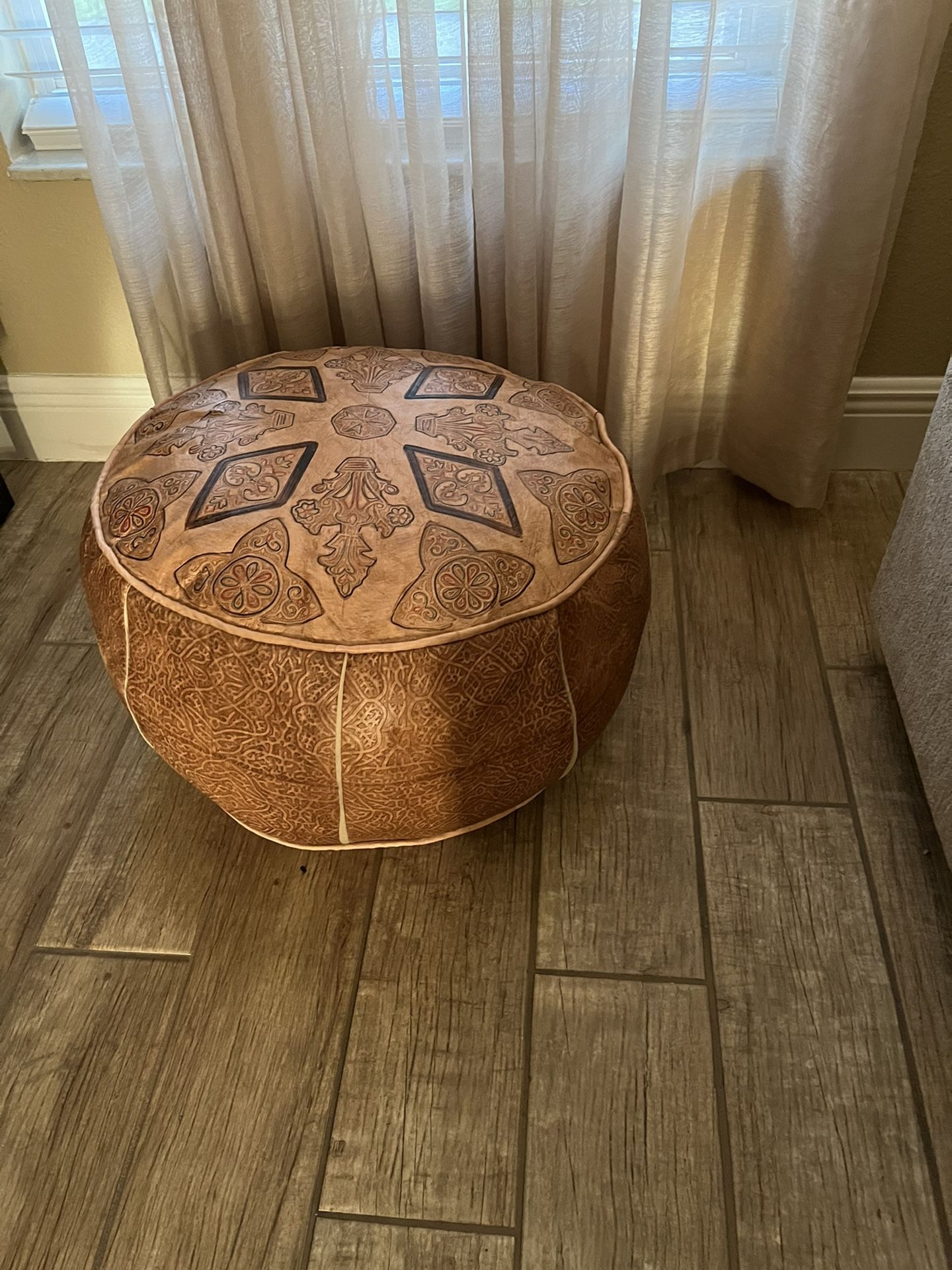 Leather Pouffe