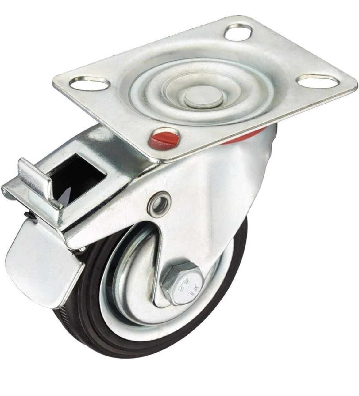 Wheels, Heavy Duty Castor  4 PACK Wheels,Furniture for Moving,2" Rubber Caster Wheel Brake Swivel Top Plate 110 lbs Universal Casters for Platform Tro