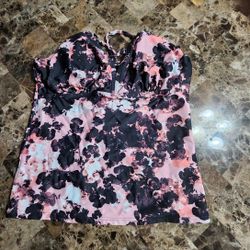 Pink & Black Womens Bathing Suit Sz XL