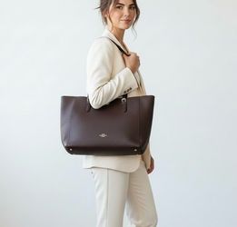 COACH Oxblood Turnlock Large Tote Bag Leather Purse #29086