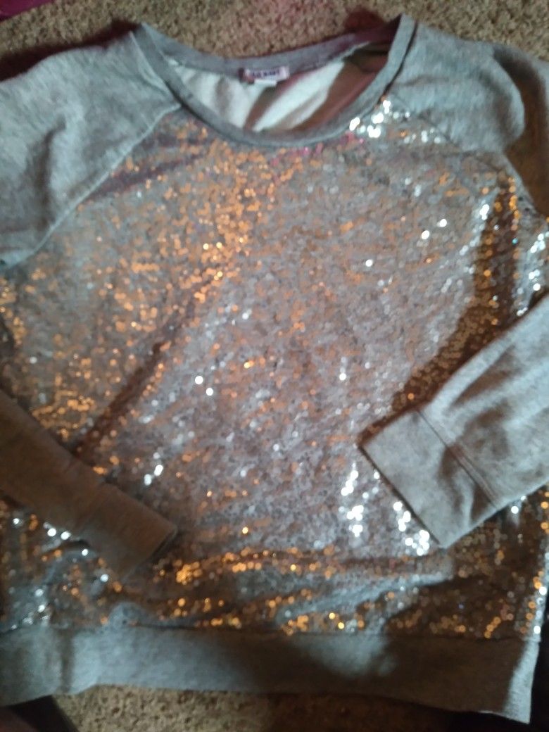 Old Navy Large Sequin Crewneck Sweatshjrt