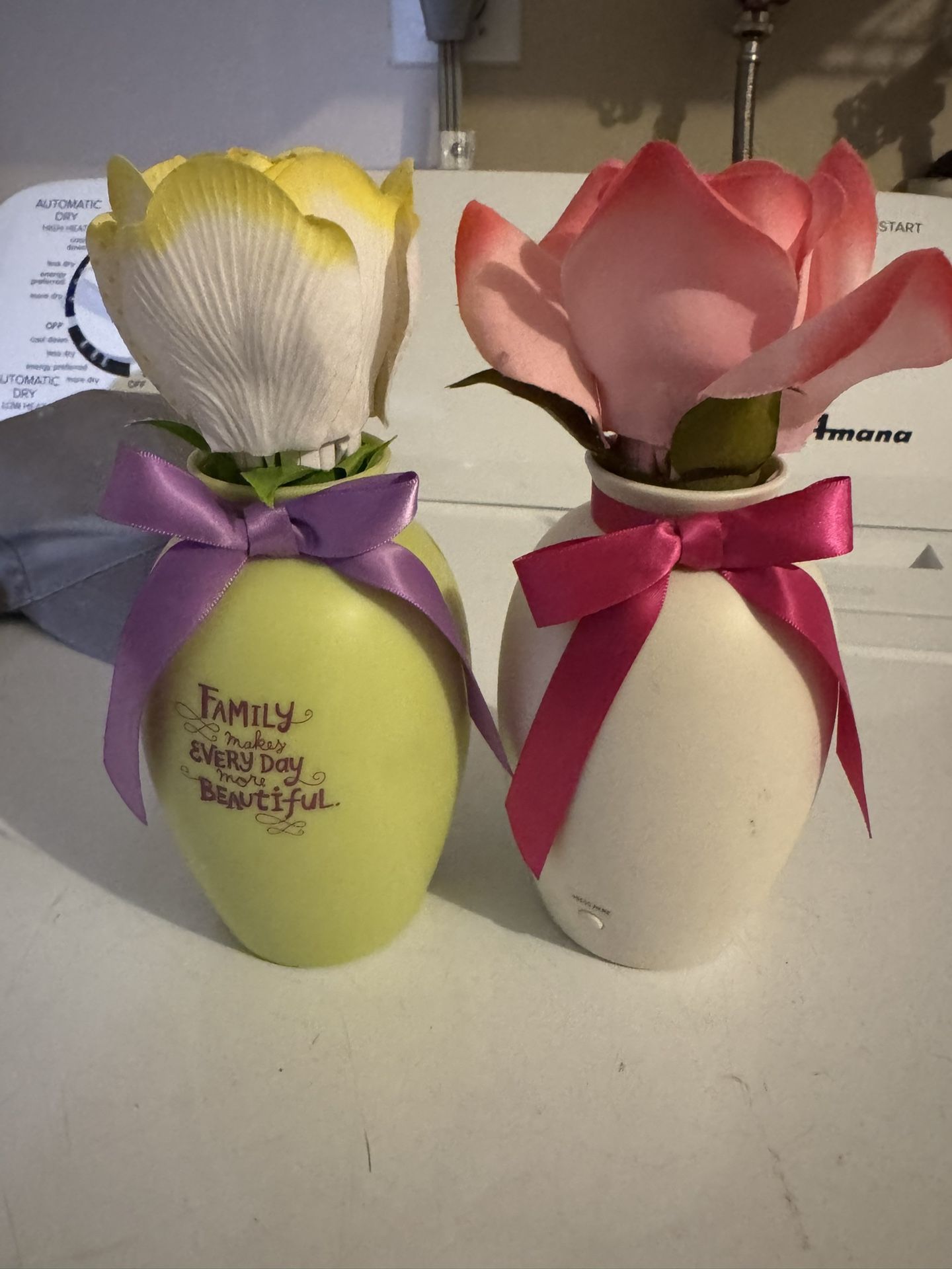 Set of two floral vases