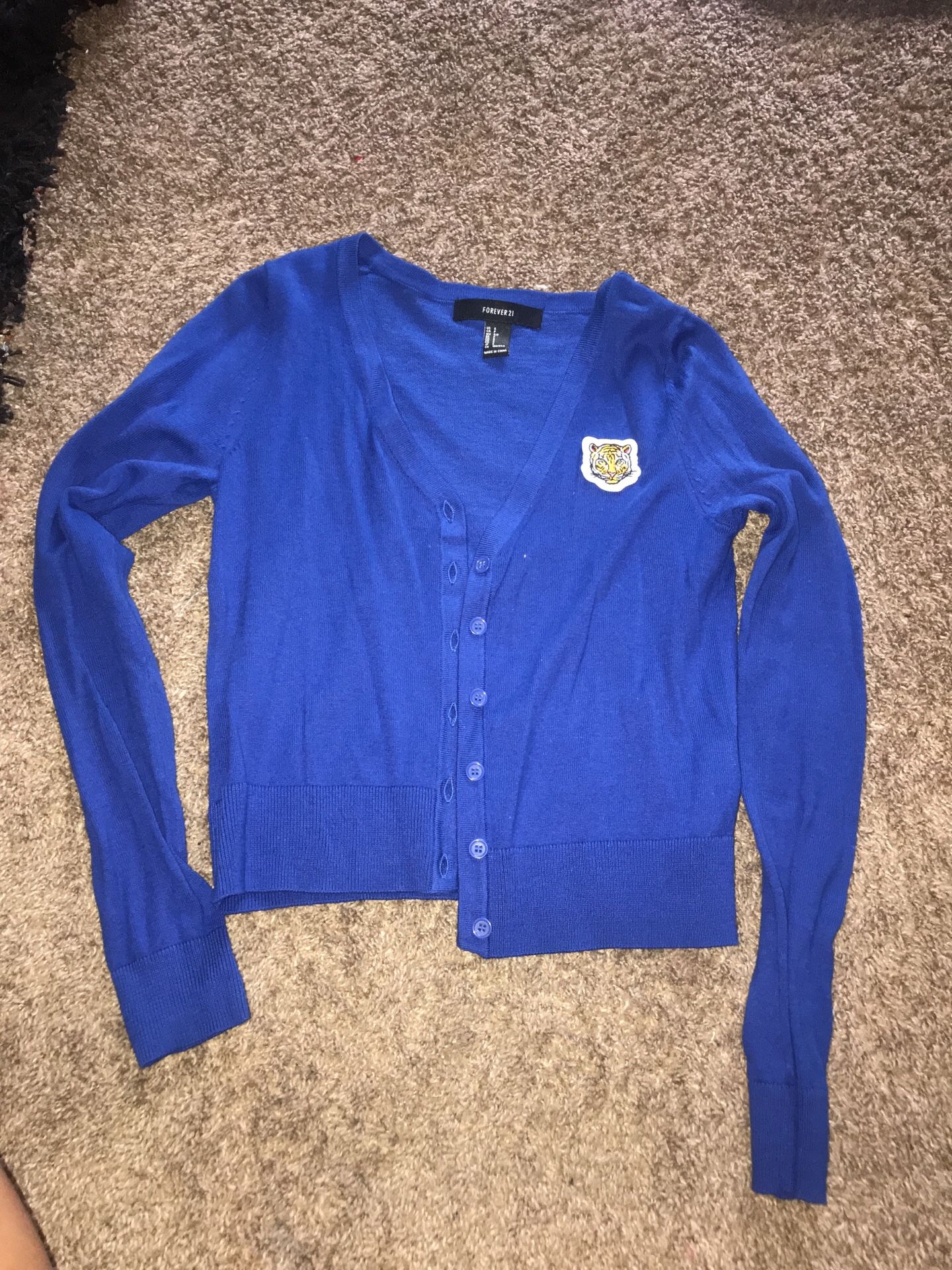 Blue cardigan