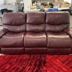 Reclining Leather Sofa and Loveseat