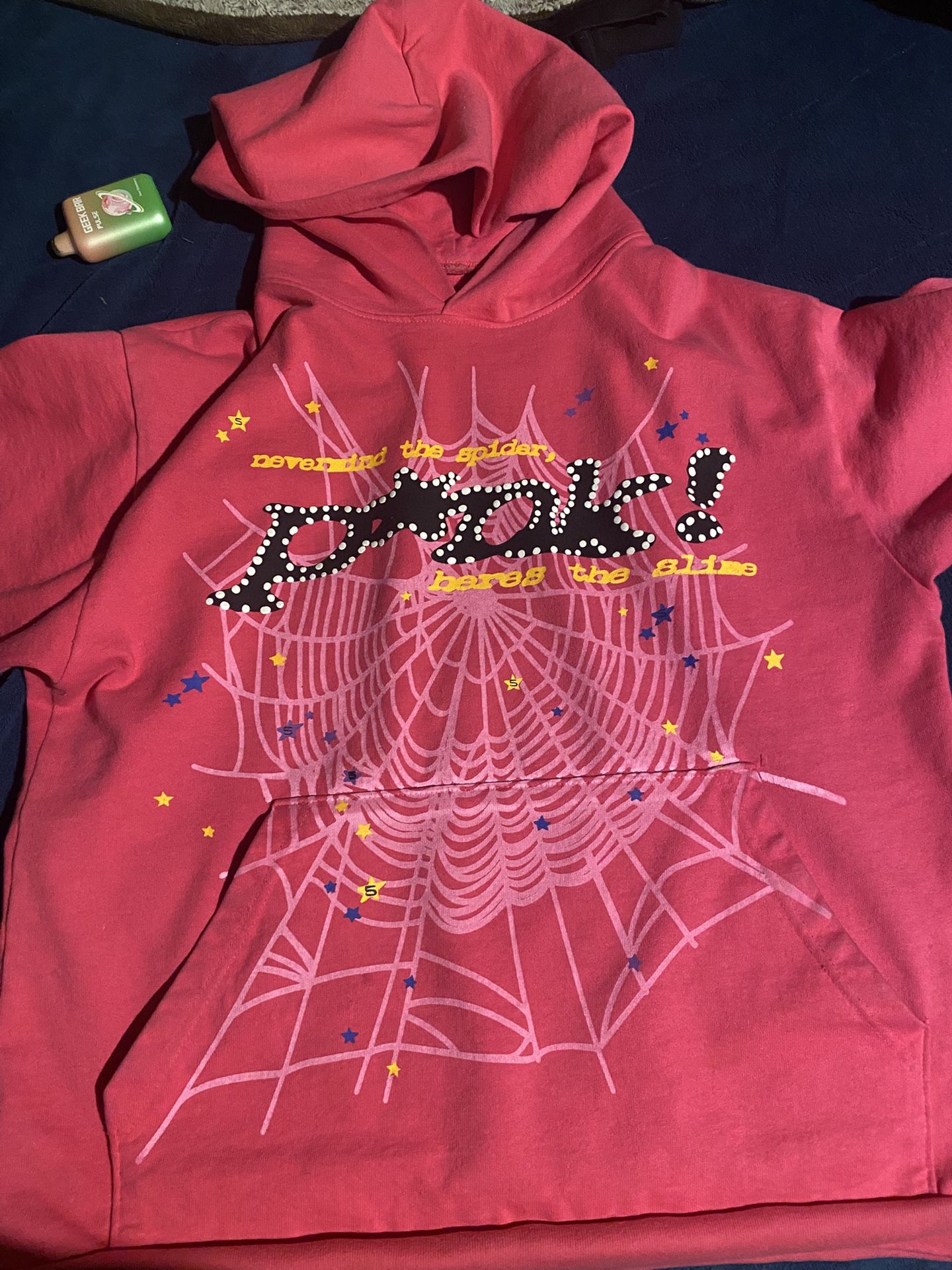 Sp5der Pink Hoodie V1 Size Medium