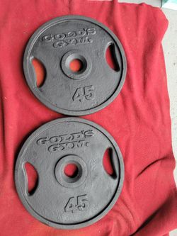 GOLD'S GYM  SET OF 45s. TOTAL 90LBs.  
11525 S HALSTED DUNKIN/7111.S WESTERN WALGREENS 
80$  CASH ONLY AS IS 