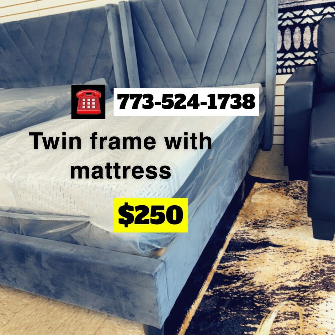 Twin Size Bed Bundle Deal Headboard Frame With Mattress $249 Only 🔥🔥🔥