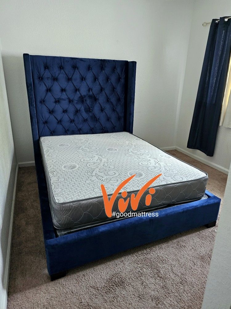 QUEEN MATTRESS WITH BOX SPRING 2PC. BED FRAME ISN'T AVAILABLE