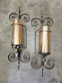Large metal candle sconces