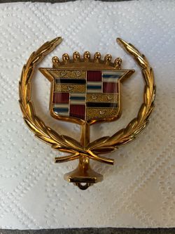 Cadillac Hood Ornament Emblem Header Gold