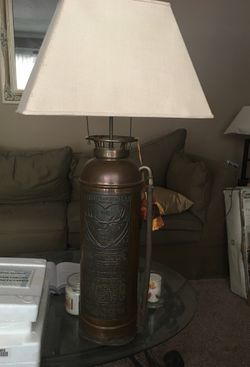 Antique fire extinguisher lamp