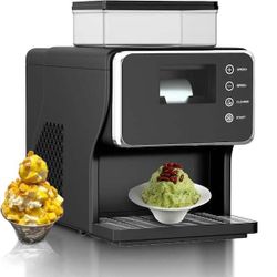 Black Snow Cone Machine with 3-Minute Fast Ice Production and Food-Grade Stainless Blades