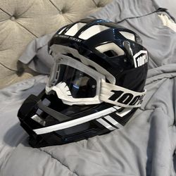 One Hundred Percent Helmet and Goggles