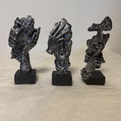 See No Evil Hear No Evil Speak No Evil Small Statues, 3 PCS