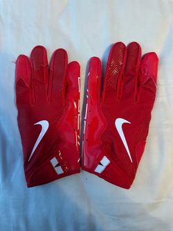 Nike football gloves red