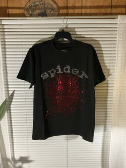 Black Sp5der tee “ Red Rhinestone “