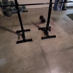 Bench/Squat rack with bar $30