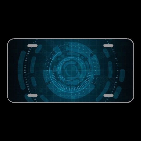 License Plare Novelty Car Front Cyber Network Technology Futuristic