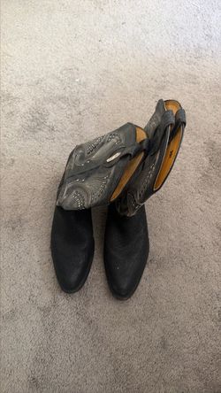 Black Western Cowboy Ankle Boots